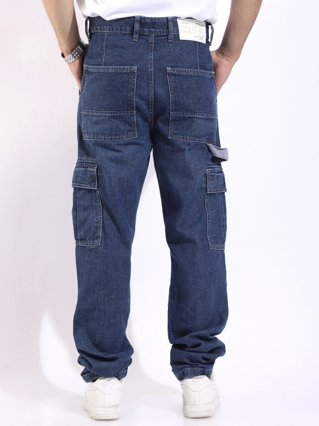 Celshade Blue Baggy Fit Denim Cargo