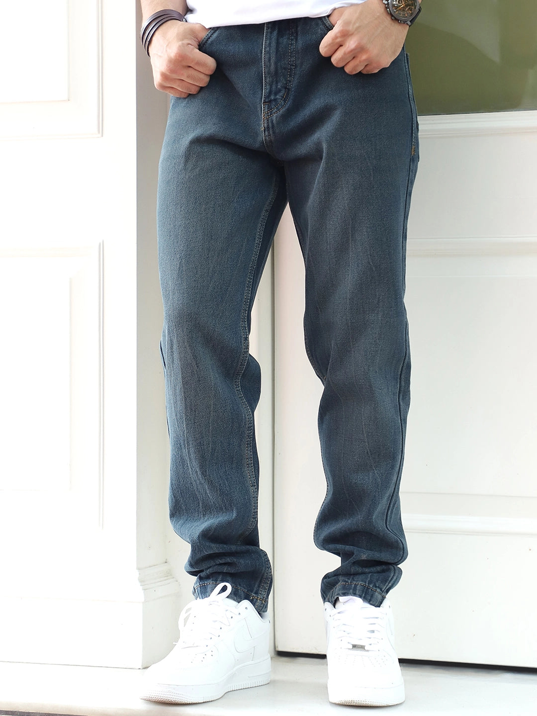 Moltrix Spruce Blue Denim Straight Fit Jeans