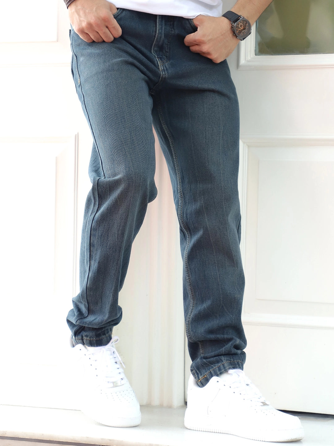 Moltrix Spruce Blue Denim Straight Fit Jeans