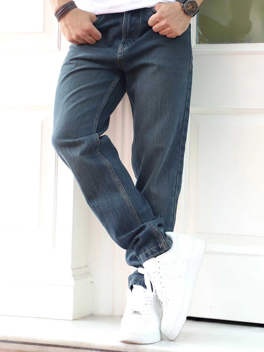 Moltrix Spruce Blue Denim Straight Fit Jeans