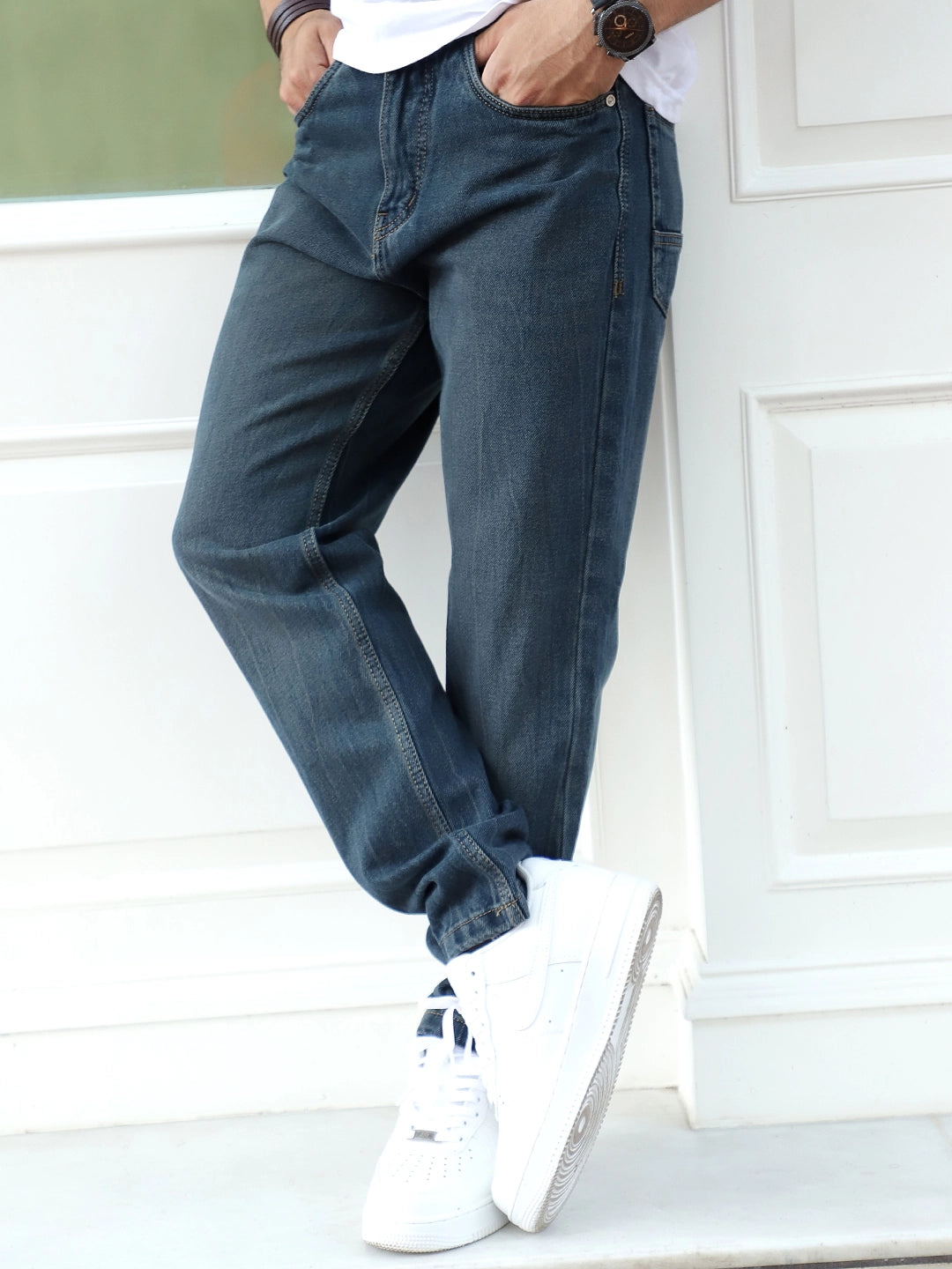Moltrix Spruce Blue Denim Straight Fit Jeans