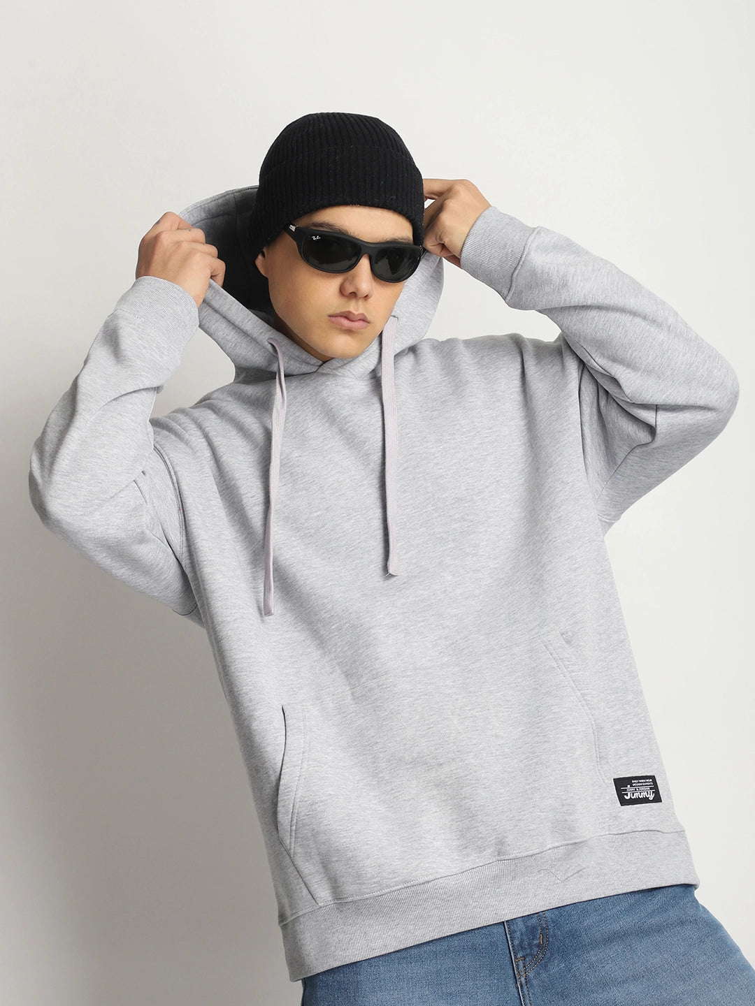 Grey Oversized Hoodie Men