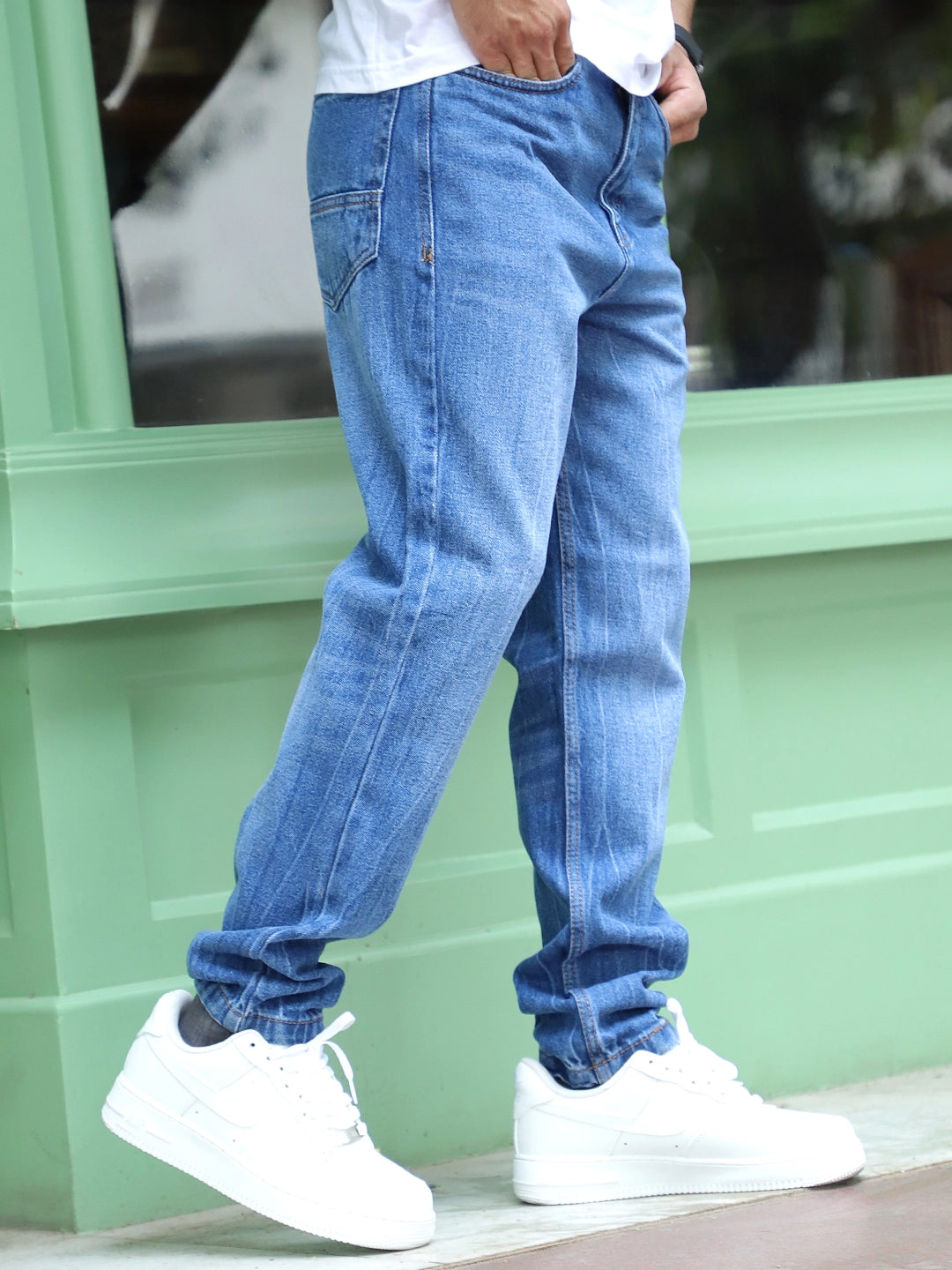 Moltrix Blue Denim Straight Fit Jeans