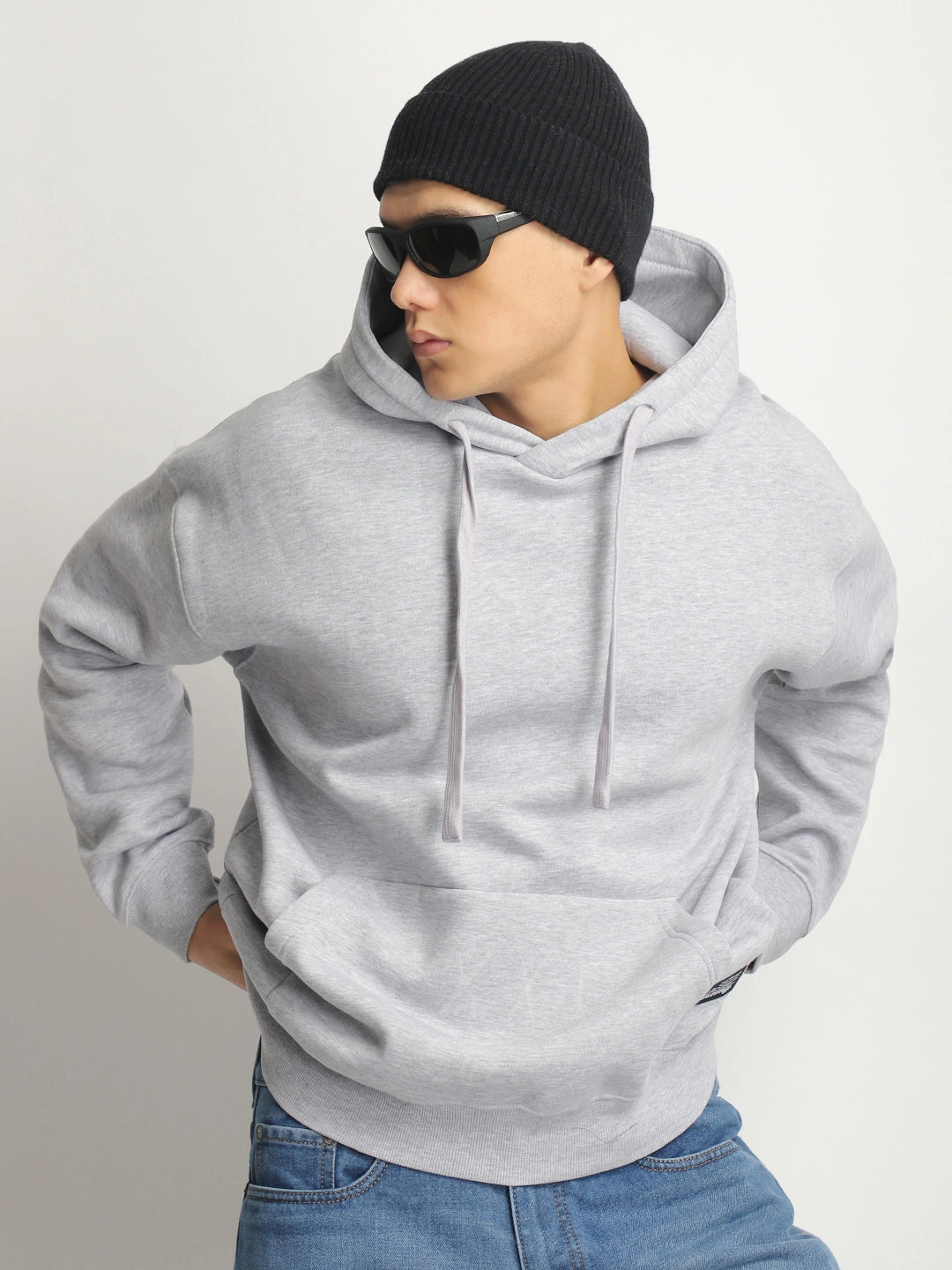 Cavendish Comfort Grey Melange Oversized Hoodie