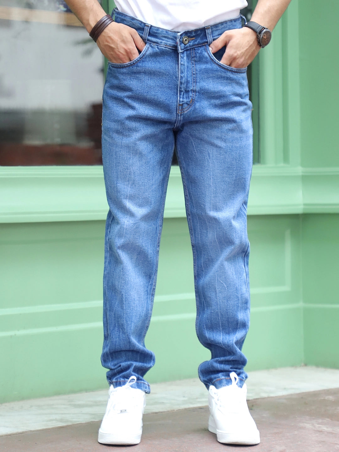 Moltrix Blue Denim Straight Fit Jeans