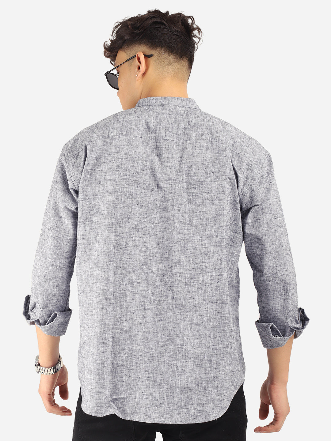 Linen Mericle Slate Grey Short Kurta