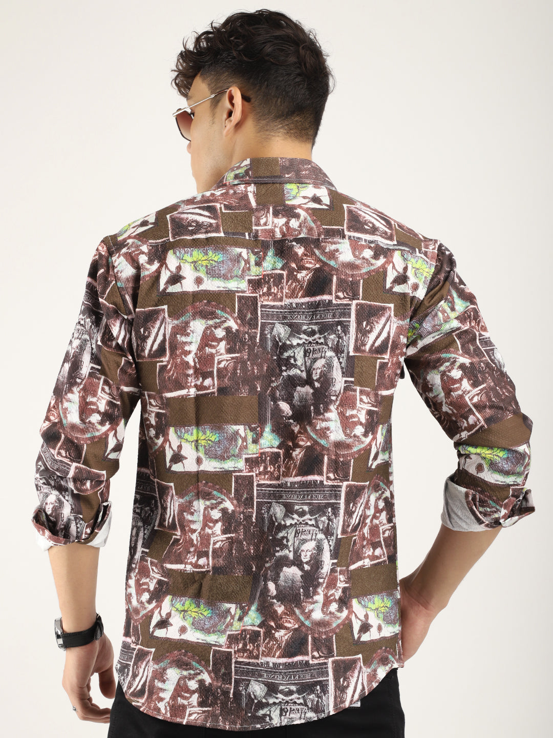 Brown Digital Print Shirt