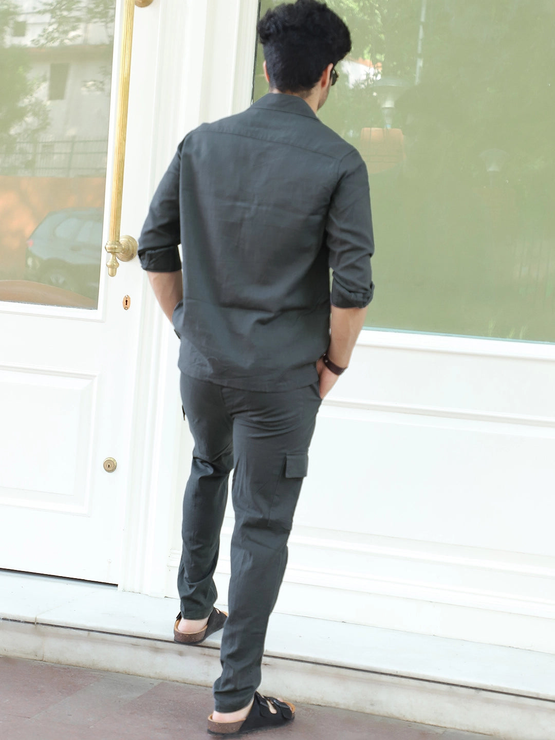 Linen Atlanta Charcoal Grey Cargo Co-Ord Set