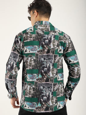 Green Digital Print Shirt