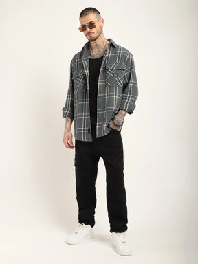 Retro Grey Check Full Sleeve Shirt