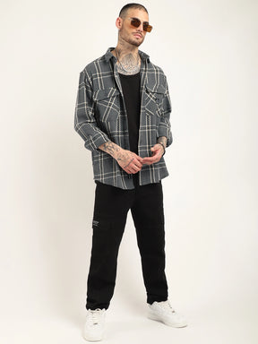 Retro Grey Check Full Sleeve Shirt