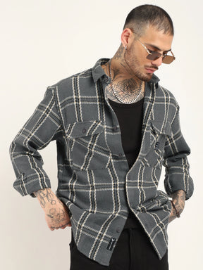 Retro Grey Check Full Sleeve Shirt