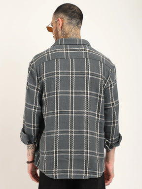 Retro Grey Check Full Sleeve Shirt