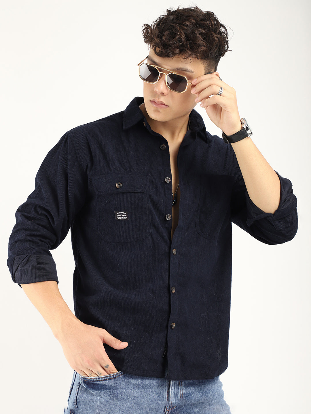 Code ray Navy Full Sleeve Shirt