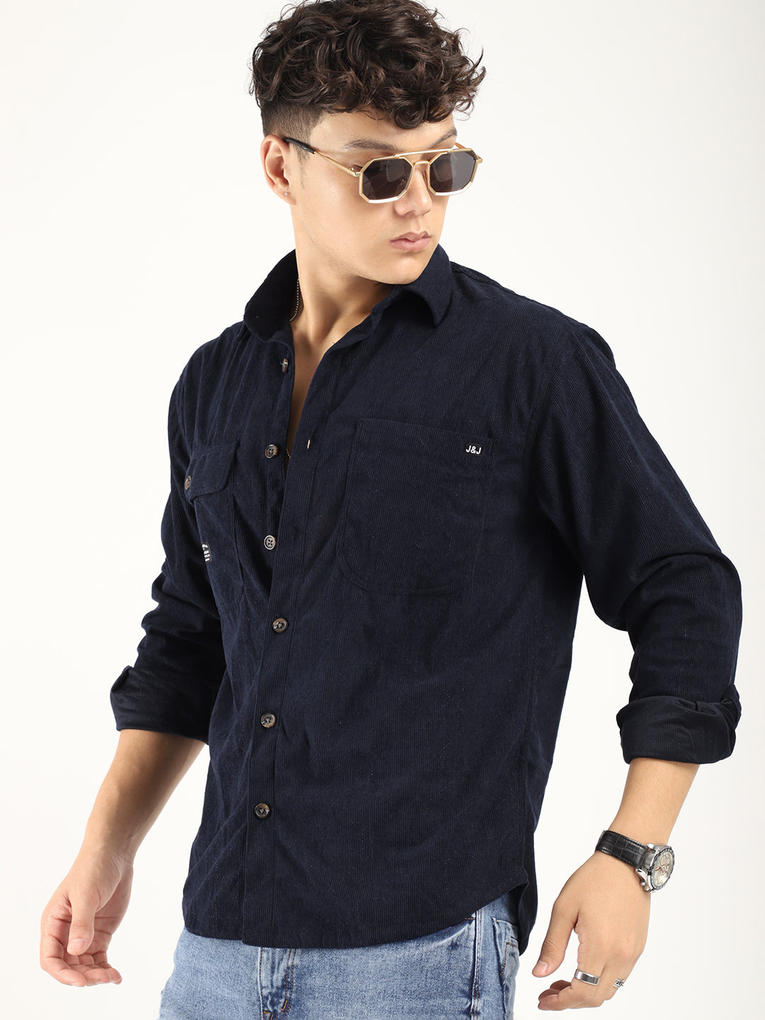 Code ray Navy Full Sleeve Shirt