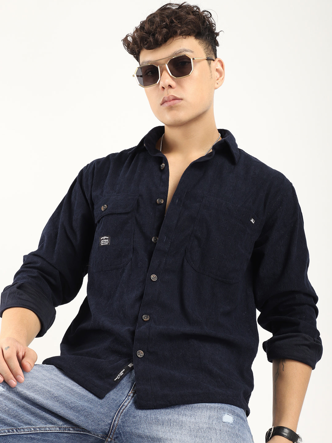 Code ray Navy Full Sleeve Shirt