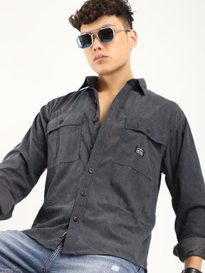 Code ray Dark Grey Full Sleeve Shirt