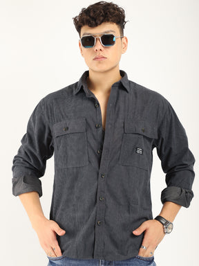 Code ray Dark Grey Full Sleeve Shirt