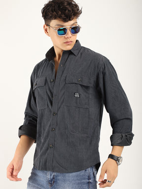 Code ray Dark Grey Full Sleeve Shirt