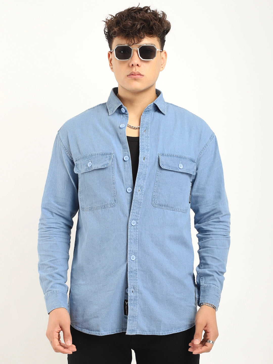 Vintage Light Blue Denim Shirt