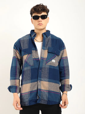 Rebel Royalty Baige Check Full Sleeve Shirt