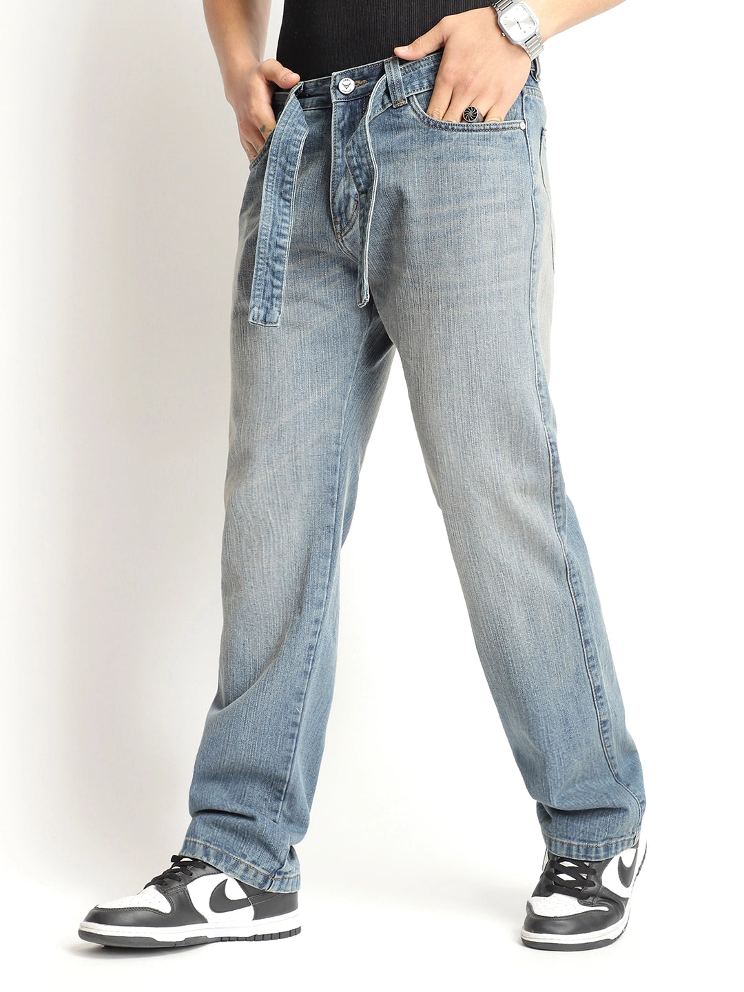 Urban Street Belt Tint Blue Denim Jeans