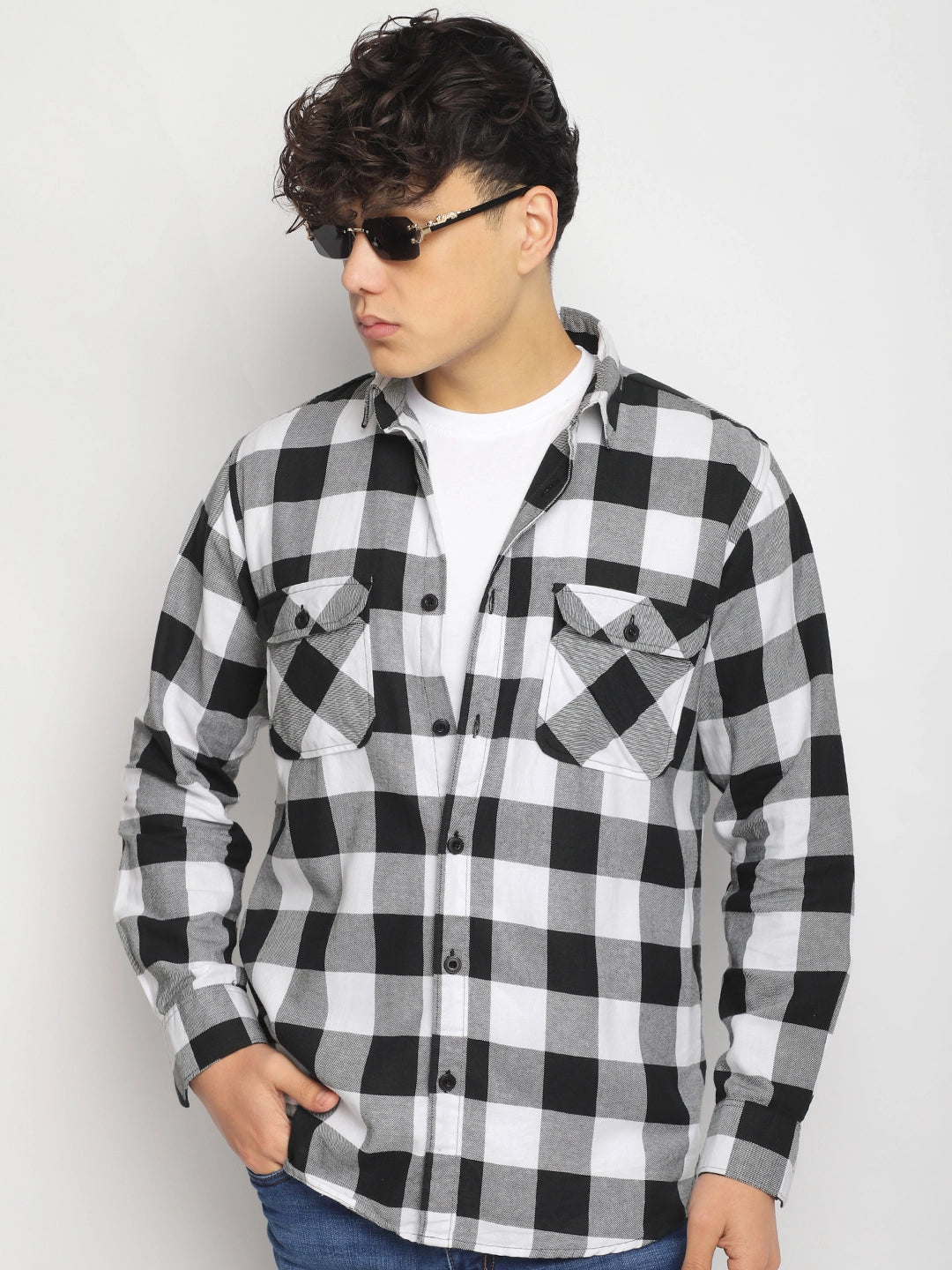 Strom Twill Checked Black Full Sleeve Shirt