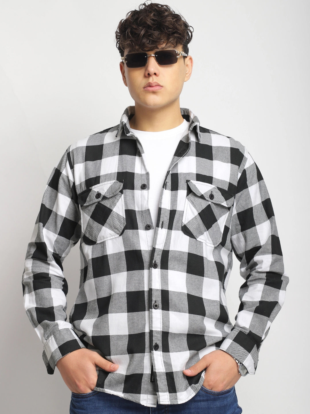 Strom Twill Checked Black Full Sleeve Shirt