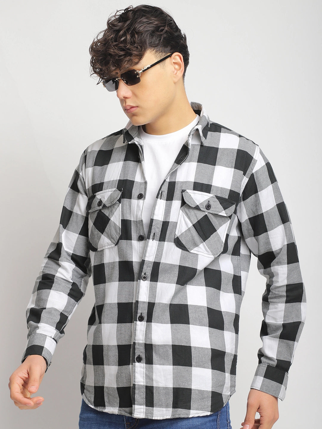 Strom Twill Checked Black Full Sleeve Shirt