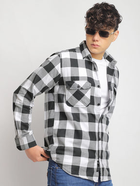 Strom Twill Checked Black Full Sleeve Shirt