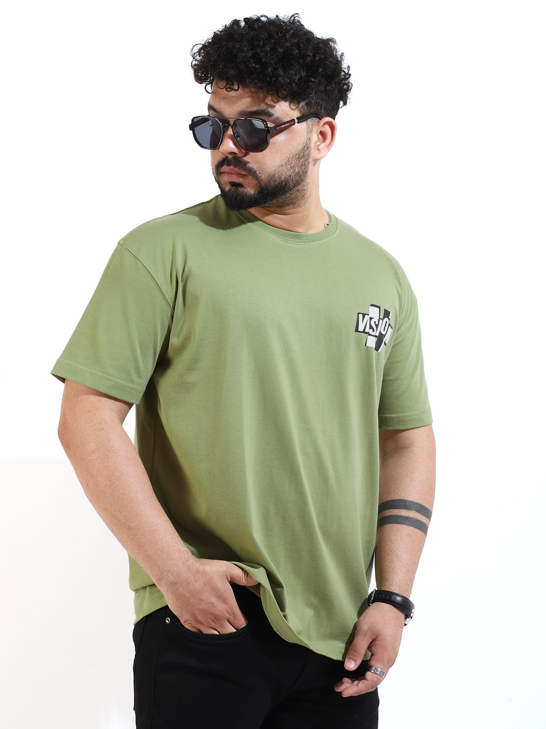 Vision Oversized Green T-Shirt