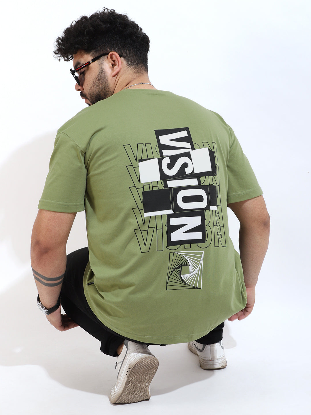 Vision Oversized Green T-Shirt