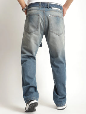 Ever stone Tint Blue Belt Denim Jeans