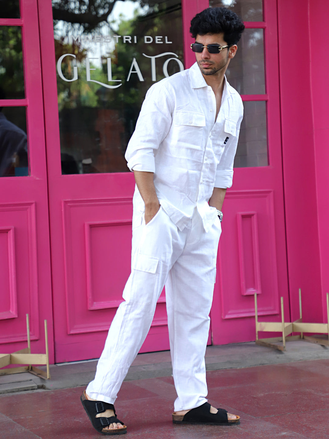 Linen Atlanta White Cargo Co-Ord Set