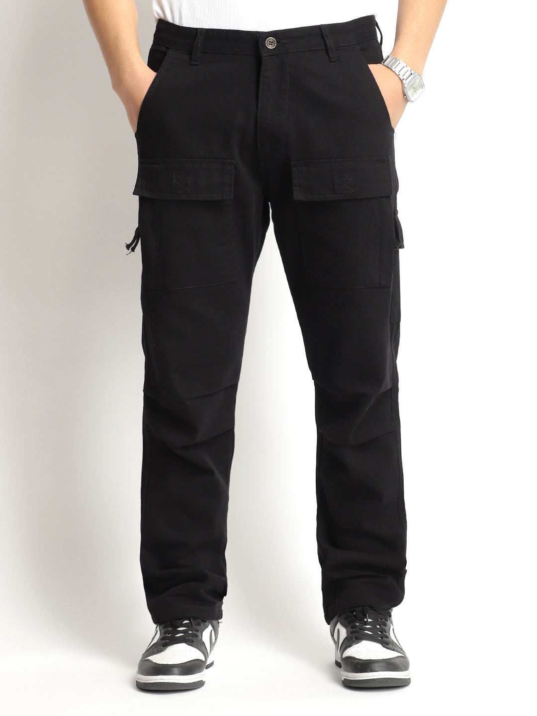 Riverside Black Cotton Pus Size Cargo