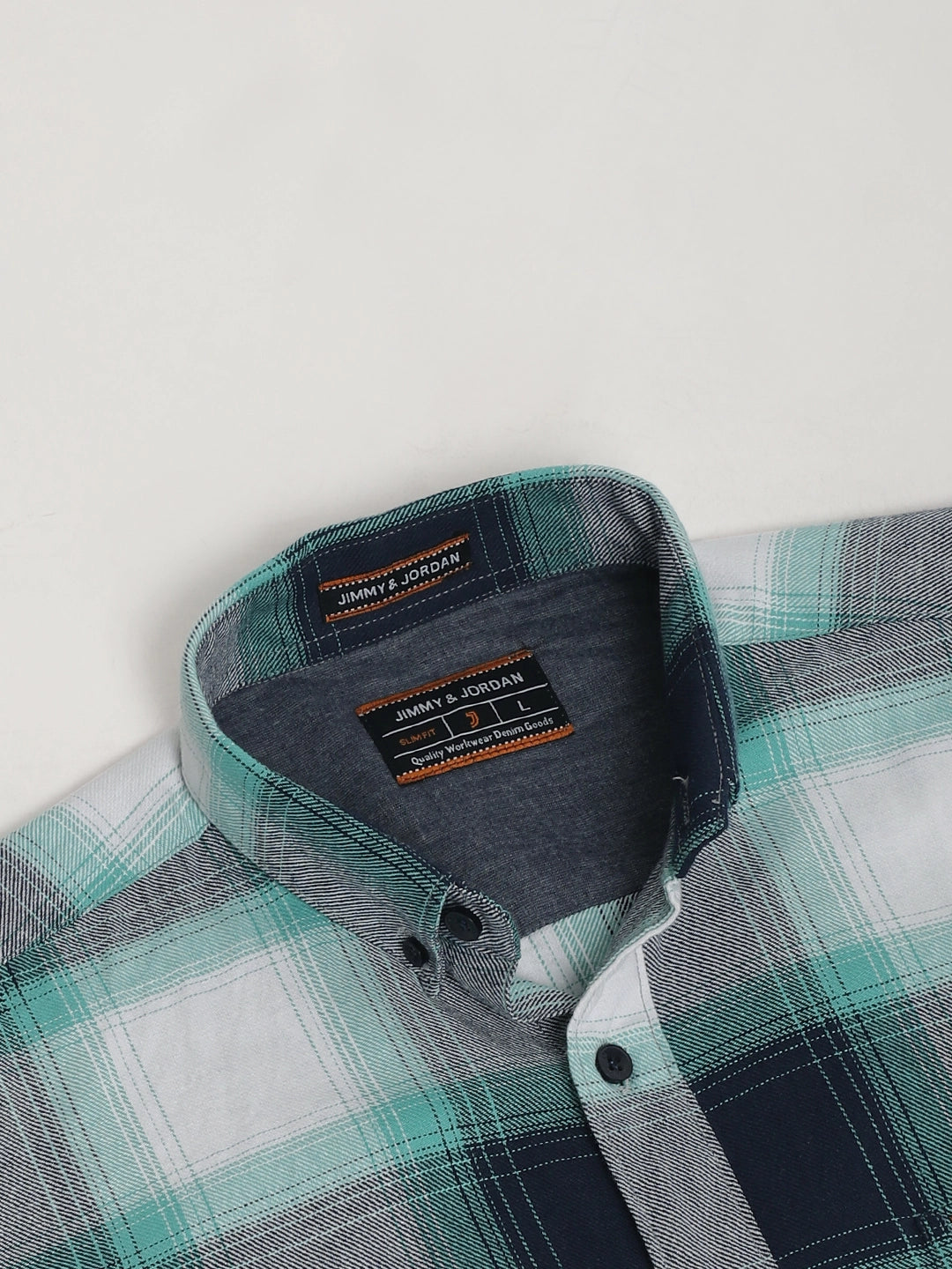 Oxford Drift Green & Navy Heiring Born Check Shirt