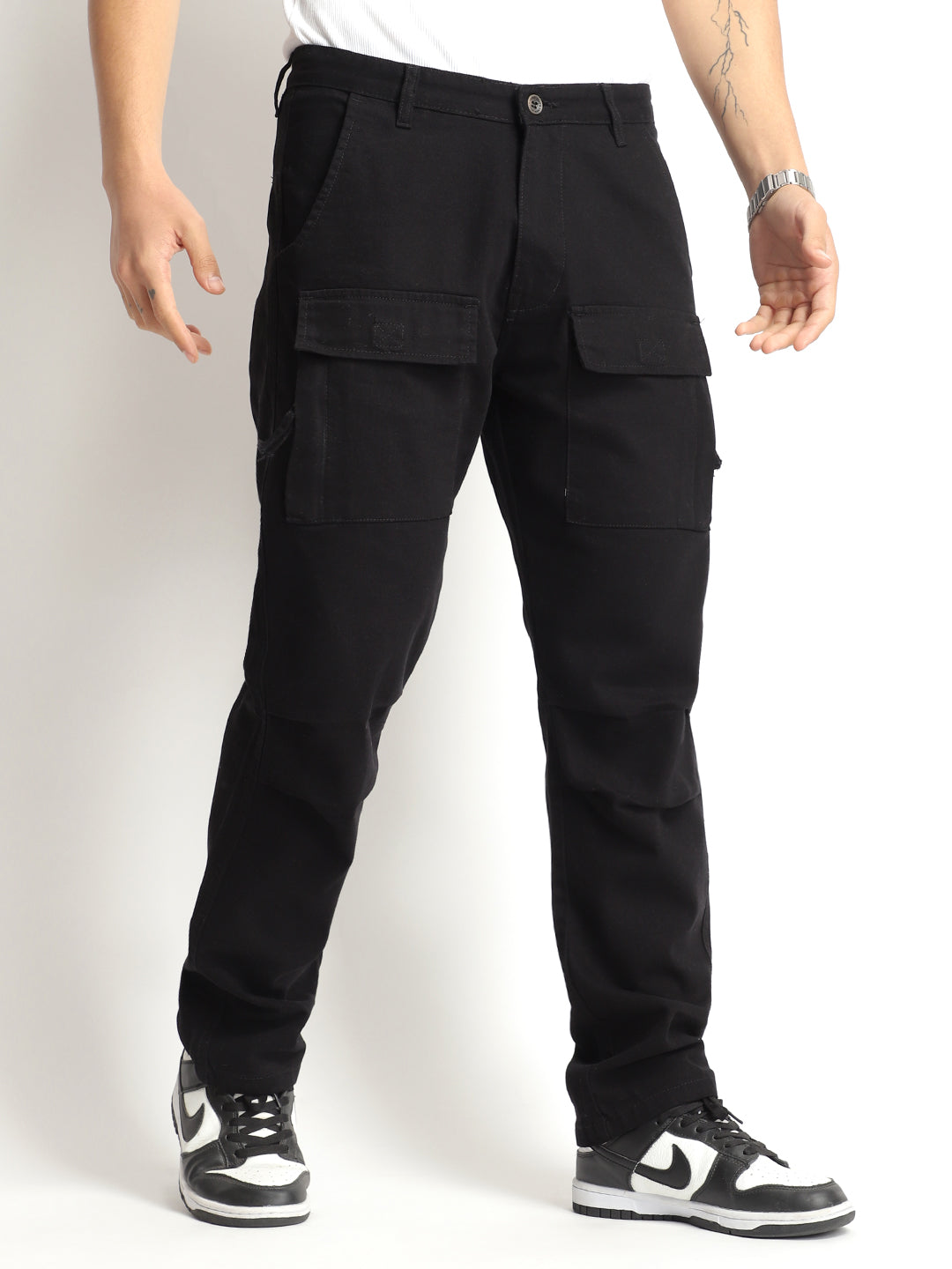 Riverside Black Cotton Pus Size Cargo