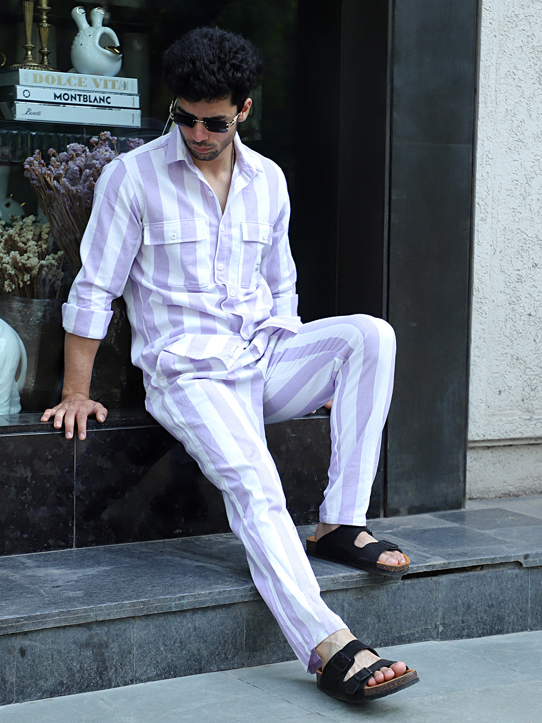 Solmera Lavender Cotton Stripe Co Ord Set