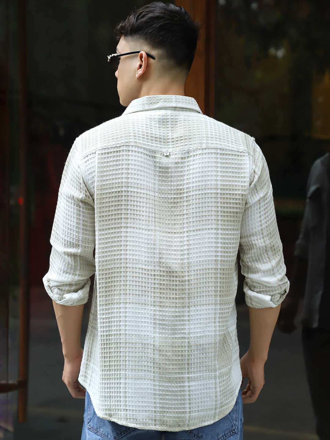 Milan Mood White Full Sleeve Check Shirt