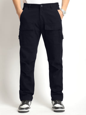 Riverside Dark Navy Blue Cotton Pus Size Cargo