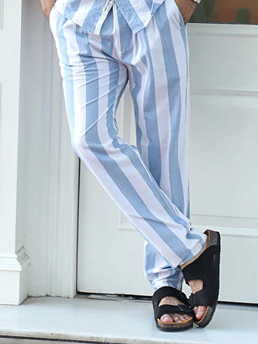 Lunvra Sky Blue Stripe Trouser
