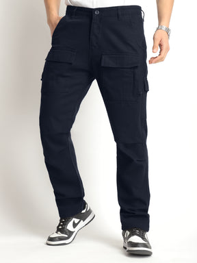 Riverside Navy Blue Cotton Pus Size Cargo