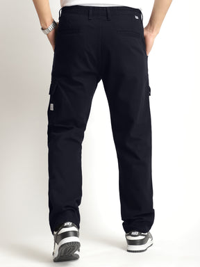 Riverside Dark Navy Blue Cotton Pus Size Cargo