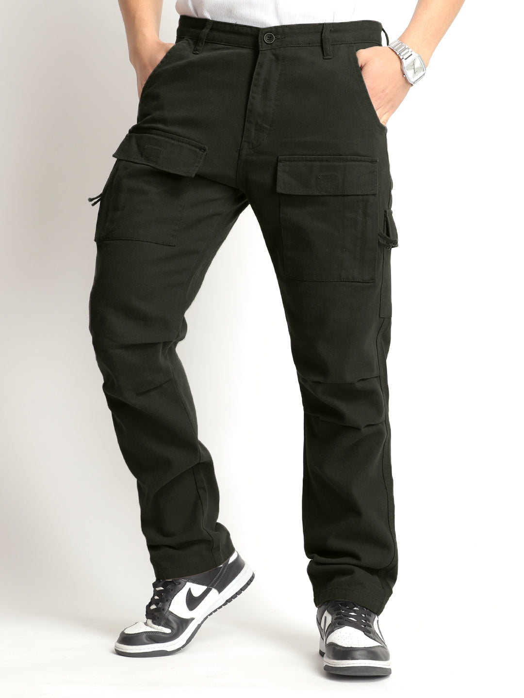 Riverside Dark Grey Cotton Pus Size Cargo