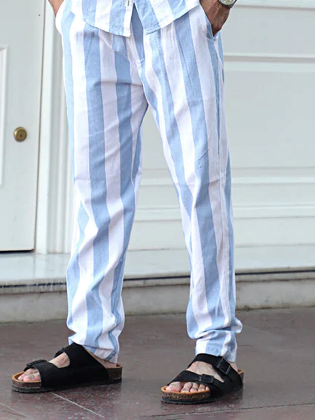 Lunvra Sky Blue Stripe Trouser