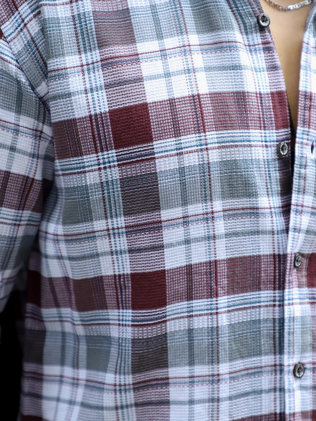 Osaka Maroon Check Full Sleeve Shirt