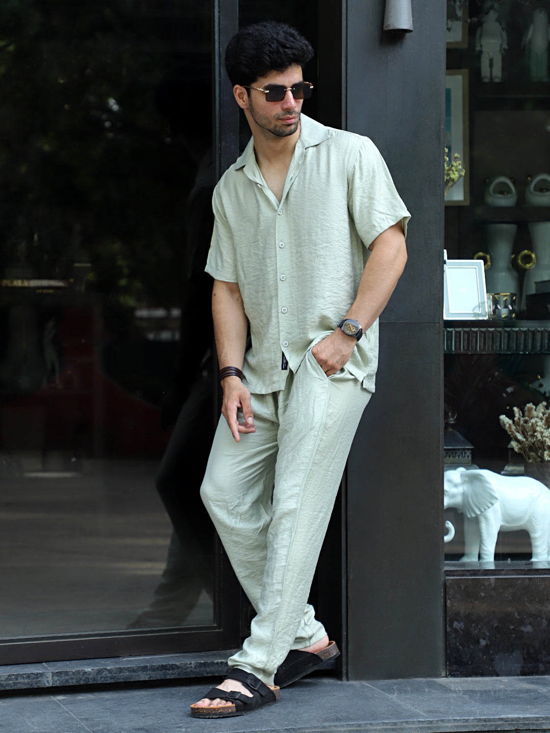 Linen Atlantica Mint Green Co-Ord Set