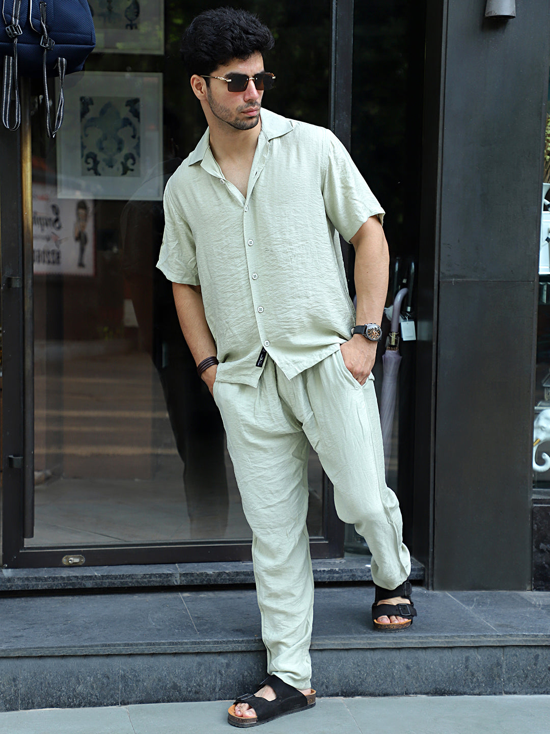Linen Atlantica Mint Green Co-Ord Set