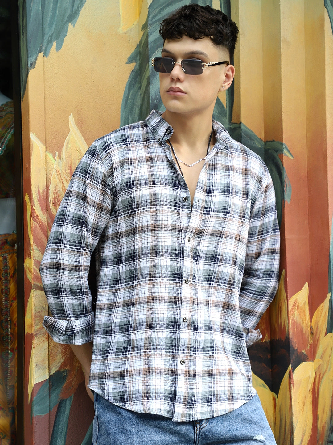 Osaka Grey Check Full Sleeve Shirt