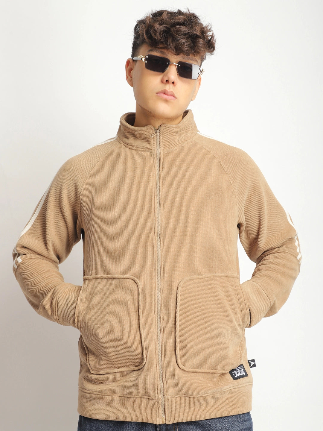 Bonded Corduroy Camel Zipper Jacket Pro